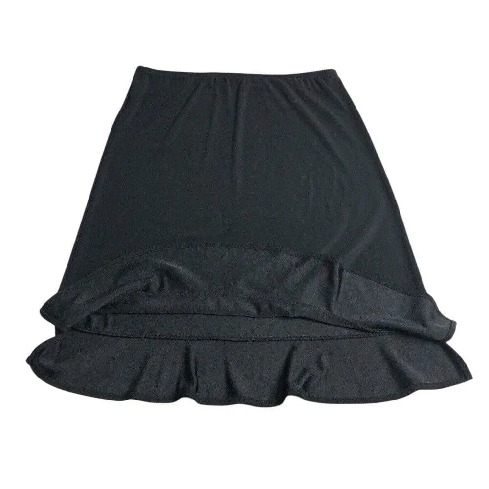 Vintage AGB Byer California Skirt Womens‎ M Black Stretch Ruffle Hem Gothic Y2K